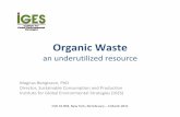 Organic Waste - United Nations · • Reduction of waste to landfills saves money for the municipalities • Composting and AD cannot handle all urban organic waste, but can make