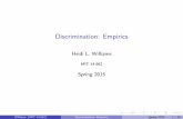 14.662 S15 Discrimination: Empirics Lecture Slides · Audit resume studies can overcome many of these limitations. ... Lakisha Washington or Jamal Jones ... Discrimination: Empirics