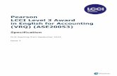 Pearson LCCI Level 3 Award in English for Accounting … · One written, externally-set and marked paper, contributing 100% of the ... Multiple choice – candidates select a target