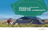 NEWELL BRANDS VENDOR CODE OF CONDUCT · documentation must be accurate, free from any attempt to falsify or mislead and made available promptly upon request to ... o Sanitation, Food