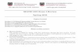 MATH 1101 Exam 3 Review Spring 2018 - dae.uga.edudae.uga.edu/wp-content/uploads/2018/03/Spring-2018... · Spring 2018 Topics Covered Section 5.3 Fitting Exponential Functions to Data