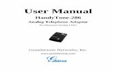 HandyTone User Manual 286 1.0.6.7 - 802.cz - … · Grandstream has a reseller agreement with our reseller customer. End users should contact the company from whom you purchased the