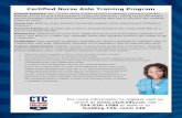 Certified Nurse Aide Training Program - Central Texas College · Certified Nurse Aide Training Program For more information to register visit us online at call 254-526-1586 or walk-in