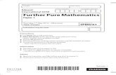 Edexcel International GCSE Further Pure Mathematics · Edexcel International GCSE ... Further Pure Mathematics Paper 1. 2 *P41774A0232* Answer all TEN questions. Write your answers