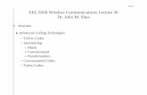 EEL 6509 Wireless Communications Lecture 36 Dr. … · L36-1 EEL 6509 Wireless Communications Lecture 36 Dr. John M. Shea 1 Overview Advanced Coding Techniques – Trellis Codes –