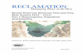 Beulah Reservoir Minimum Pool and Prey Base … · Beulah Reservoir Minimum Pool and Prey Base Studies 2010 – 2013: Part 2 Bioenergetics, Population Sustainability Prepared for: