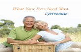 What Your Eyes Need Most. - EyePromise Vision …€¦ · Protect Cornea/Lens with sun protection, ... • Pantothenic Acid – 10 mg • Iodine – 150 mcg ... EyePromisepatient