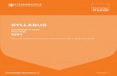 SyllabuS - Past Papers Levels/Sociology... · Cambridge Secondary 2 Version 1 SyllabuS Cambridge O level Sociology 2251 For examination in June and November 2017, 2018 and 2019 ...