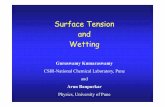 Surface tension wetting 2016 - Talks by researchers … · Let’s try some more chemistry What is? ... What happens at the surface of water? ... Covering the skin –Changing surface