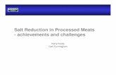 Salt Reduction in Processed Meats - achievements … · Salt Reduction in Processed Meats - achievements and challenges Kerry Foods Cyril Cunningham. Inititiation 2004 Salt reduction