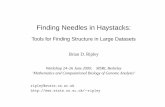 Tools for Finding Structure in Large Datasets Finding ... · Finding Needles in Haystacks: Tools for Finding Structure in Large Datasets Brian D. Ripley Workshop 24–26 June 2000;