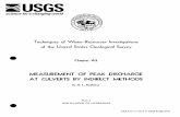 MEASUREMENT OF PEAK DISCHARGE AT CULVERTS BY INDIRECT … · measurement of peak discharge at culverts by indirect methods ... 978 3.061 - -- n 1 ... measurement of peak discharge