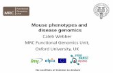 Mouse phenotypes and disease genomics - NIH ORIP 1 Session 2 - Caleb... · Mouse phenotypes and. disease genomics. Caleb Webber. MRC Functional Genomics Unit, Oxford University, UK.