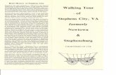 Stephens City Walking Tours 2012/History/Walking Tour.pdf · A civil war diary was kept by 9 year old John M. and sister Sarah Eliza- beth. It was published by the WFCHS. ... in 1821