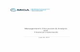 Management’s Discussion & Analysis and Financial Statements · 1. EXECUTIVE SUMMARY This document provides Management’s analysis of the financial condition and results of operations