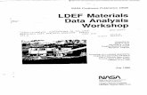 I Data Analysis Workshop - NASA · The workshop ran concurrently with ... The LDEF Materials Data Analysis Workshop had several objectives. ... the voluntary contribution and sharing