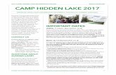 2017 CAMP HIDDEN LAKE INFORMATION PACKET #BESTCAMPEVER ...lifeteen.com/camps/files/2017/02/2017-Hidden-Lake... · ABBEY STAUB- Abbey is the Food Services Coordinator. She cooks all