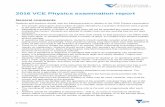 2016 VCE Physics examination report€¦ · 2016 VCE Physics examination ... and some credit can often be given for working even if the final ... This report provides sample answers