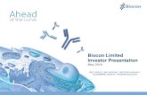 Biocon Limited Investor Presentation PPT_May 2018.pdf · implement our strategy, our research and development efforts, our growth and expansion plans and ... Biocon’s Insulin Glargine