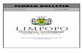 TENDER BULLETIN - limtreasury.gov.za · limpopo provincial tender bulletin no 14 of 2018/19 fy, 06 july 2018 not for sale page 2 table of contents page no. 1. reporting fraudulent