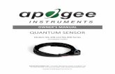 QUANTUM SENSOR - Apogee Instruments · SQ-326 Self-powered Electric light SQ-212 0-2.5 V Sunlight ... Sensitivity 0.2 mV per µmol m-2 s-1 Calibration Factor (Reciprocal of Sensitivity)