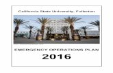 EMERGENCY OPERATIONS PLAN 2016 - CSUFprepare.fullerton.edu/documents/2016-EOP-Intro-Index.pdf · disaster reaches or has the potential for reaching proportions beyond the capacity