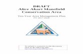 DRAFT Alice Ahart Mansfield Conservation Area · June 2016- DRAFT Alice Ahart Mansfield Conservation Area Management Plan ... This area was donated to the Department in 1973 by Mr.