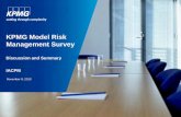 KPMG Model Risk Management Surveyiacpm.org/wp-content/uploads/2017/09/f13d2-StreamA-1205-KPMGMR… · Counterparty Risk and Exposure (EE, PFE, ... In-scope inventory includes 95-100