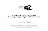 Object Constraint Language Specification - ibm.com€¦ · Object Constraint Language Specification, v 1.1 1 1. OVERVIEW This document introduces and defines the Object Constraint