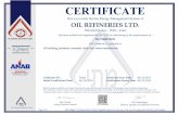 CERTIFICATE - orl.co.il · CERTIFICATE This is to certify that theEnergy Management Systemof OIL REFINERIES LTD. Hahistadrut Ave.,Haifa,Israel Has beenauditedand registered by SII-QCD