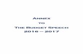 Annex to The Budget Speech - topfmradio.comtopfmradio.com/sites/default/files/annexbudgetspeech2016-17.pdf · budget measures explanatory notes main provisions to be included in –