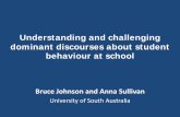 Challenging dominant discourses about student behaviour … dominant... · Understanding and challenging dominant discourses about student behaviour at school. Bruce Johnson and Anna
