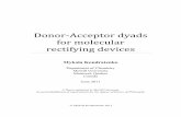 Donor-Acceptor dyads for molecular rectifying devicesdigitool.library.mcgill.ca/thesisfile104644.pdf · Donor-Acceptor dyads for molecular rectifying devices Mykola Kondratenko Department