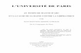 L’UNIVERSITÉ DE PARIS - Les Amis du Christ Roi … LICENTIA Cum opus cui titulus est L’Université de Paris au temps de Jeanne d’Arc et la cause de sa haine contre la Libératrice,