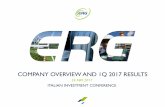 COMPANY OVERVIEW AND 1Q 2017 RESULTS - erg.euInvestment... · 22.5MW Brunsbüttel 20MW 36% abroad Wind capacity in Germany = 216MW Wind capacity in Europe Before (1,720MW) After (1,768MW)