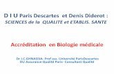 D I U Paris Descartes et Denis Diderotcliniquenotredamevire.fr/media/biologie_medicale_et_accreditation... · D I U Paris Descartes et Denis Diderot : SCIENCES de la QUALITE et ETABLIS.