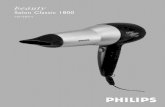 Salon Classic 1800 - Philips · cheveux efficacement et réaliser le style de coiffure que vous désirez. ... De Philips Salon Classic haardroger is speciaal ontworpen om aan uw persoonlijke
