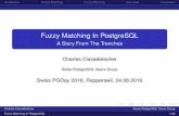 Fuzzy Matching In PostgreSQL - Swiss PGDay · Introduction Simple Matching Fuzzy Matching Use Case Conclusion Fuzzy Matching In PostgreSQL A Story From The Trenches Charles Clavadetscher