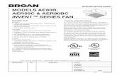 SPECIFICATION SHEET MODELS AE80B, AER50C & … · SPECIFICATION SHEET Broan-NuTone Canada ULC Mississauga, Ontario Canada L5T 1H9 1-888-882-7626 ... • Rugged, 26 gauge, galvanized