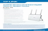 AC1900 Wireless Dual Band Gigabit ADSL2+ Modem .Features： AC1900 Wireless Dual Band Gigabit ...