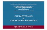 CLE MATERIALS SPEAKER BIOGRAPHIES - Fordham University .International Antitrust Law and Policy “The