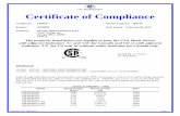Certificate of Compliance - mgmrestop.com · FF0002 DQD 507 Rev. 2009-09-01 Page 1 Certificate of Compliance Certificate: 1309537 Master Contract: 189724 Project: 2470081 Date Issued: