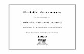 Public Accounts of the Province of PEI, Financial ... · To the Honourable Patricia J. Mella Provincial Treasurer Madame: I have the honour to submit herewith the Public Accounts