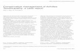 Conservative management of Achilles Tendinopathy: a … · 216 J Can Chiropr Assoc 2012; 56(3) 0008-3194/2012/216–224/$2.00/©JCCA 2012 Conservative management of Achilles Tendinopathy: