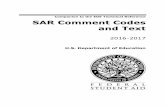 2016-2017 SAR Comment Codes and Text - Federal …€¦ · November 2015 (2016-2017) 2016-2017 SAR Comment Codes and Text . 2 Column 3, Notes/Changes: This column describes changes
