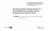 Arab Country Experience in Establishing Independent ... · Regulatory Authorities Lessons from the Telecom Sector ... authorities, with no overlap of jurisdictions between ministry