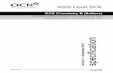 GCE Chemistry B (Salters) · 2017-06-16 · GCE Chemistry B (Salters) v3 1 About these Qualifications This booklet contains OCR’s Advanced Subsidiary (AS) ... skills. These units