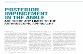 POSTERIOR IMPINGEMENT IN THE ANkLE - Aspetar … · Posterior ankle impingement can present in an acute or a chronic fashion, ... as a hypertrophic posterior talar process or as an