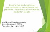 Descriptive and depictive representations in … · Descriptive and depictive representations in mathematical problems –the effect on vocational students’ results ALM24: All hands
