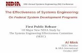 The Effectiveness of Systems Engineering · The Effectiveness of Systems Engineering: First Public Release Of Major New NDIA Study by ... Gruhl, National Avionics and Space Administration